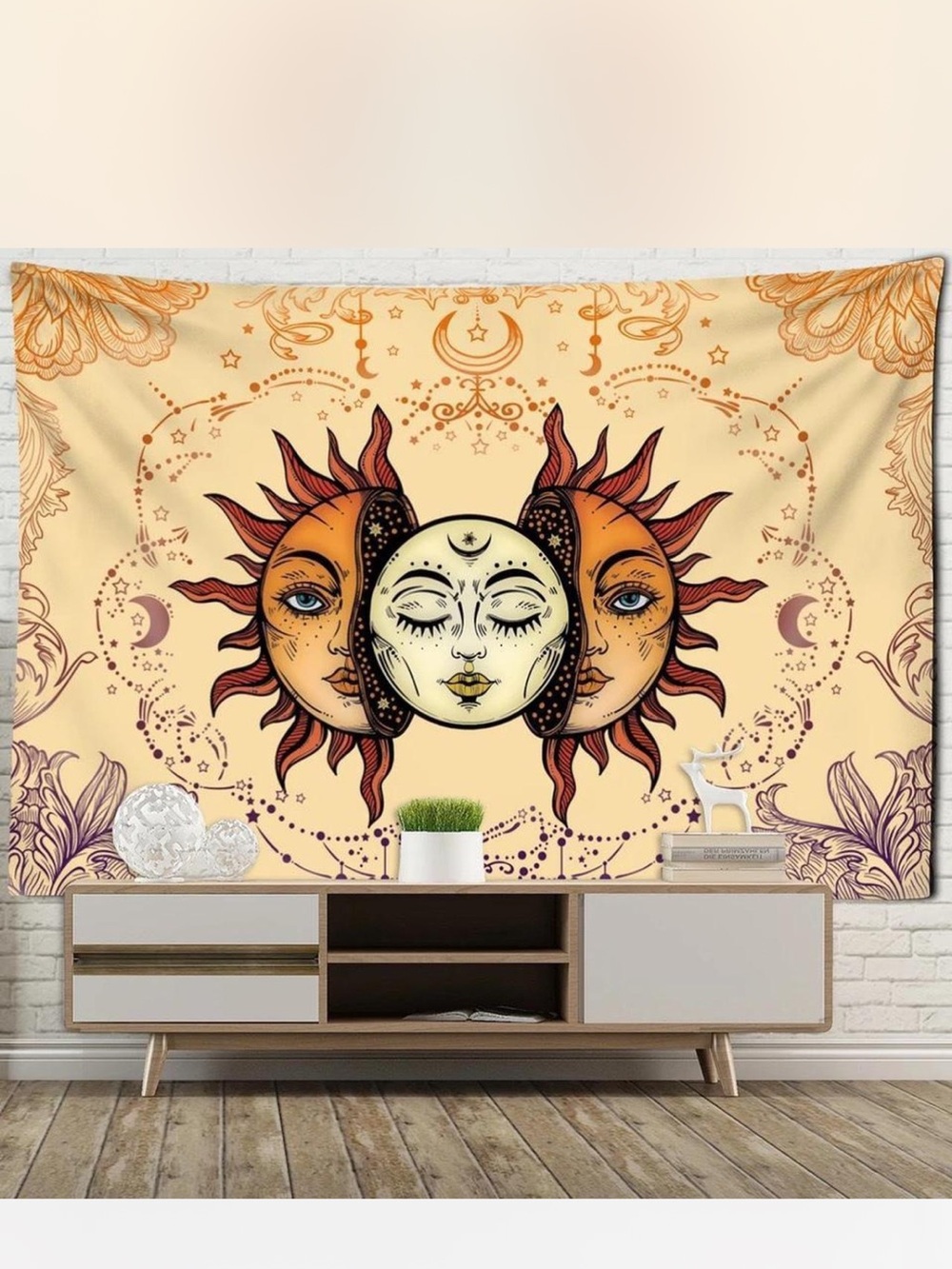 Sun & Moon Wall Tapestry - Home Wall Decor psychedelic celestial astrology